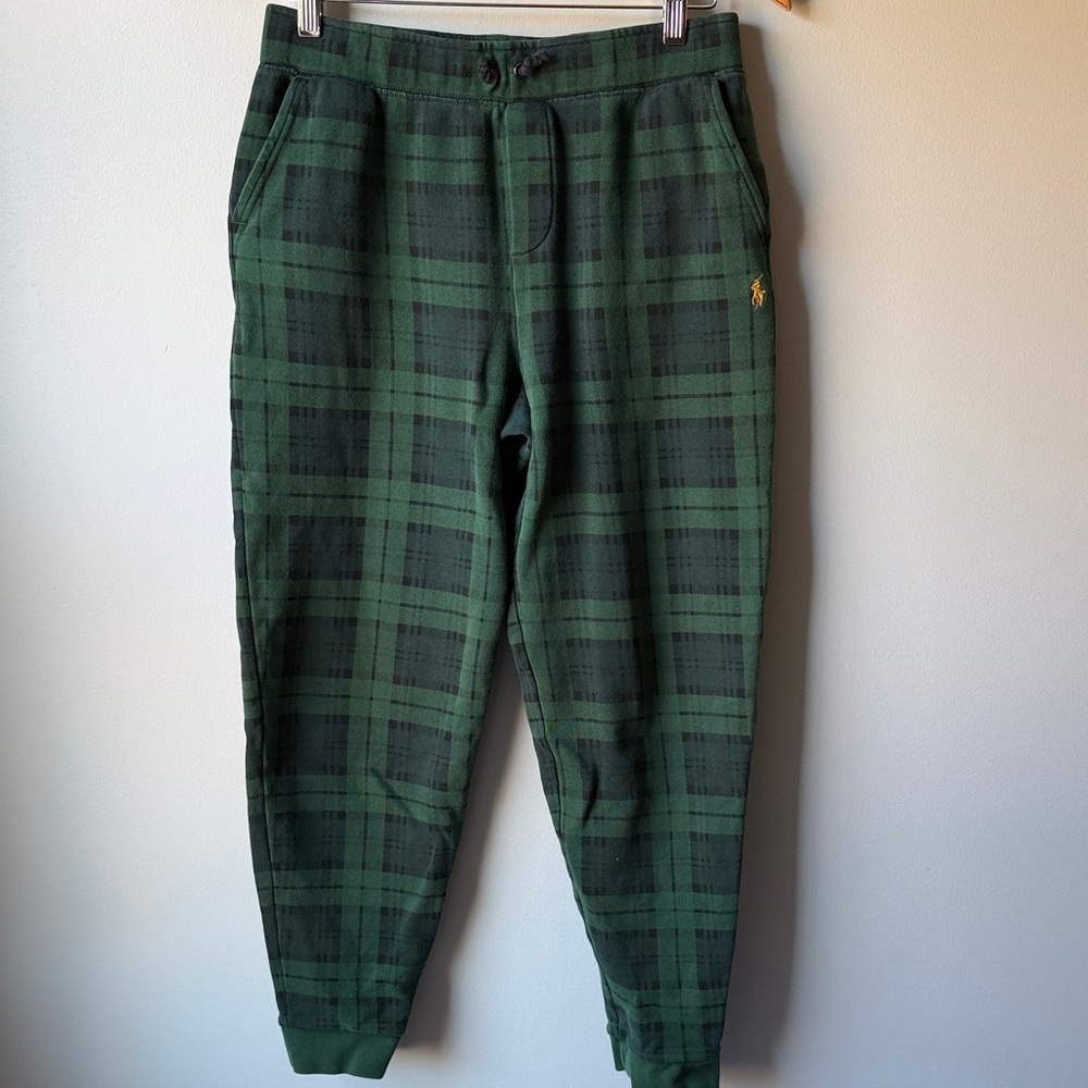 Polo Ralph LaurenBoys 18-20
 BlackWatch Plaid Fleece Jogger Sweatpants